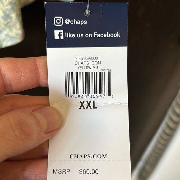 Chaps Icon Yellow floral no iron button up shirt. NWT - Picture 4 of 5